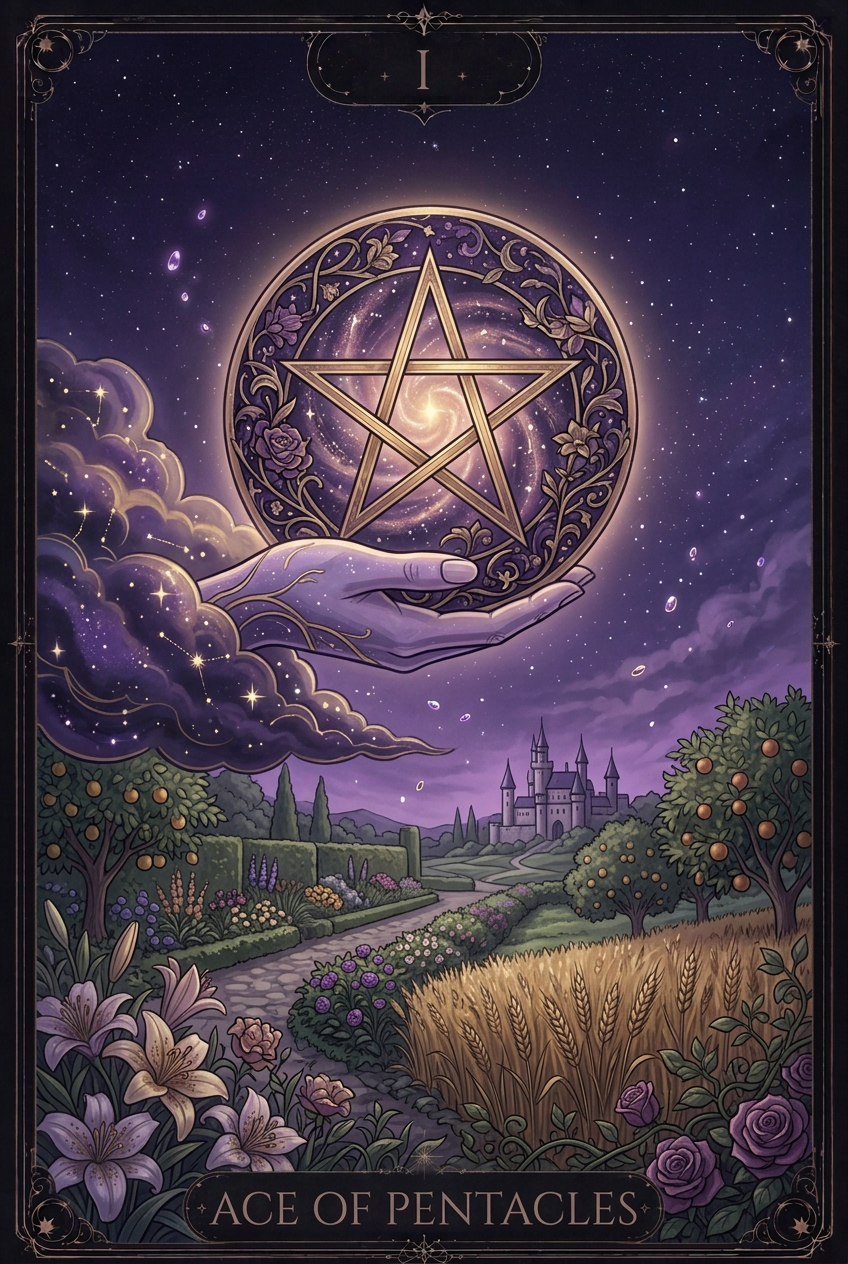 ไพ่ ACE OF PENTACLES ไพ่ชุด Pentacles