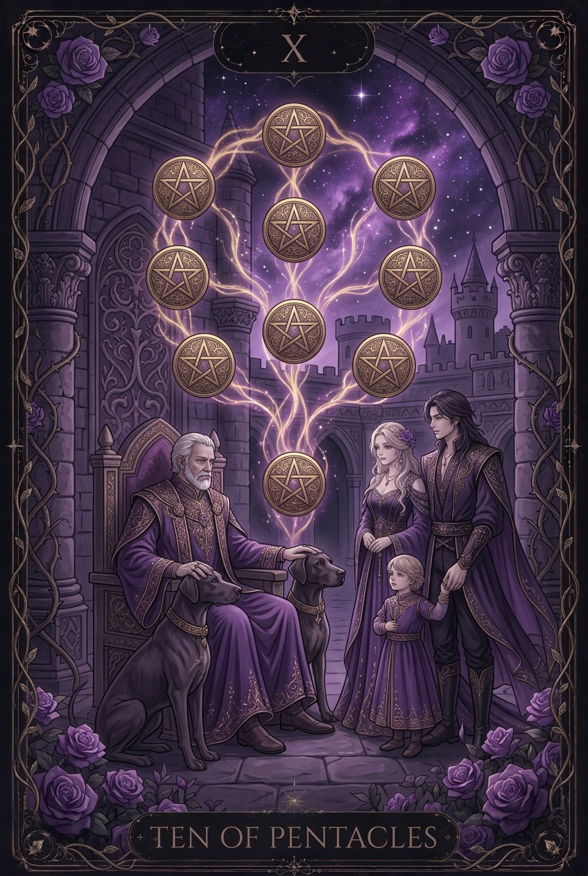 ไพ่ TEN OF PENTACLES ไพ่ชุด Pentacles