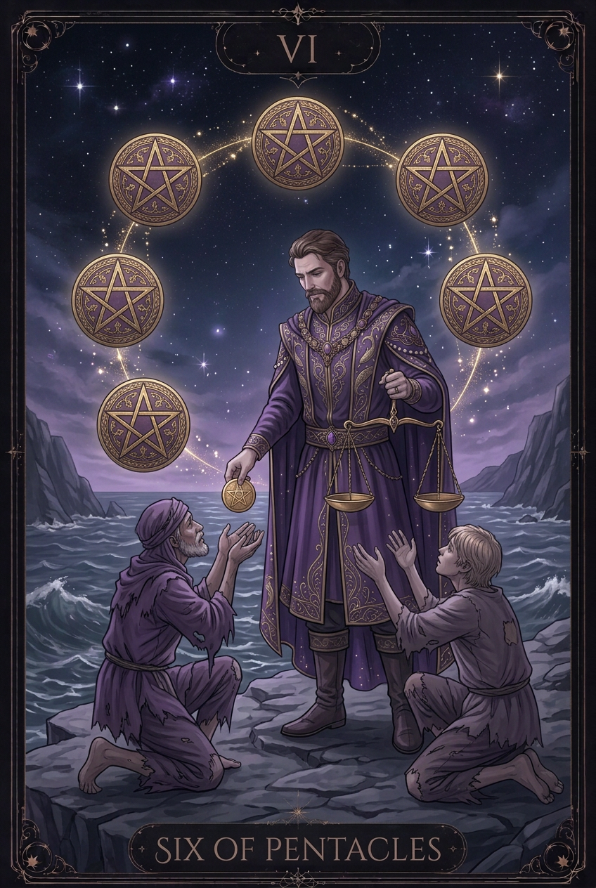ไพ่ SIX OF PENTACLES ไพ่ชุด Pentacles