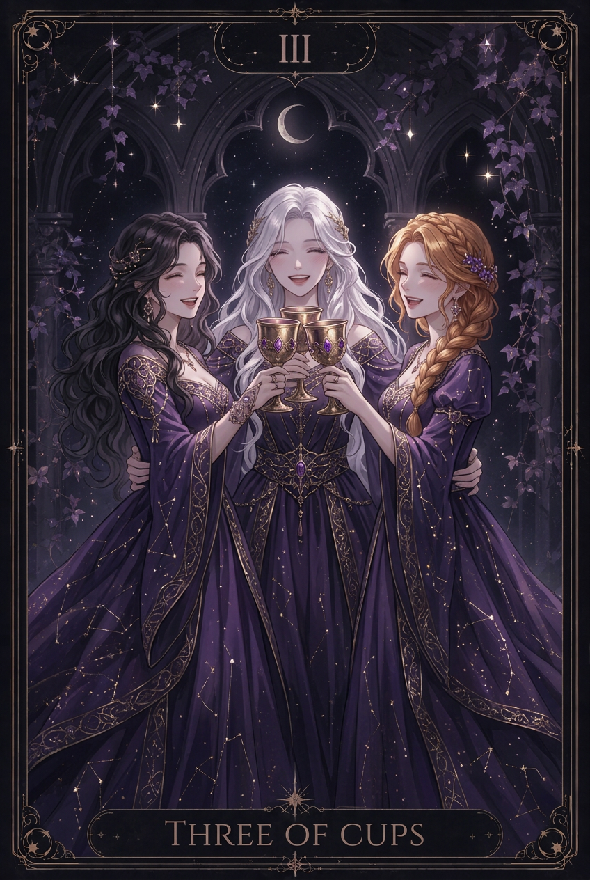ไพ่ THREE OF CUPS ไพ่ชุด Cups