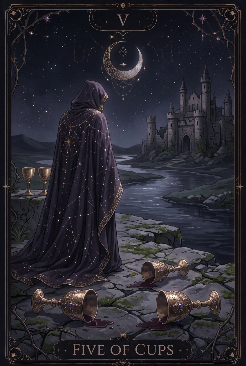 ไพ่ FIVE OF CUPS ไพ่ชุด Cups