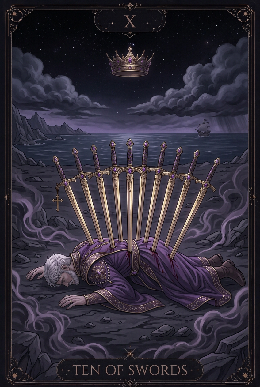 ไพ่ TEN OF SWORDS ไพ่ชุด Swords