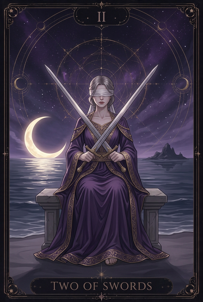 ไพ่ TWO OF SWORDS ไพ่ชุด Swords
