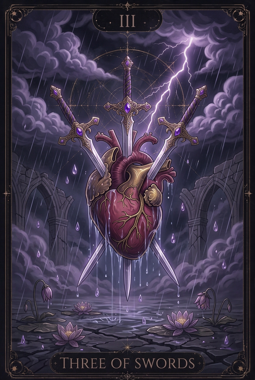 ไพ่ THREE OF SWORDS ไพ่ชุด Swords