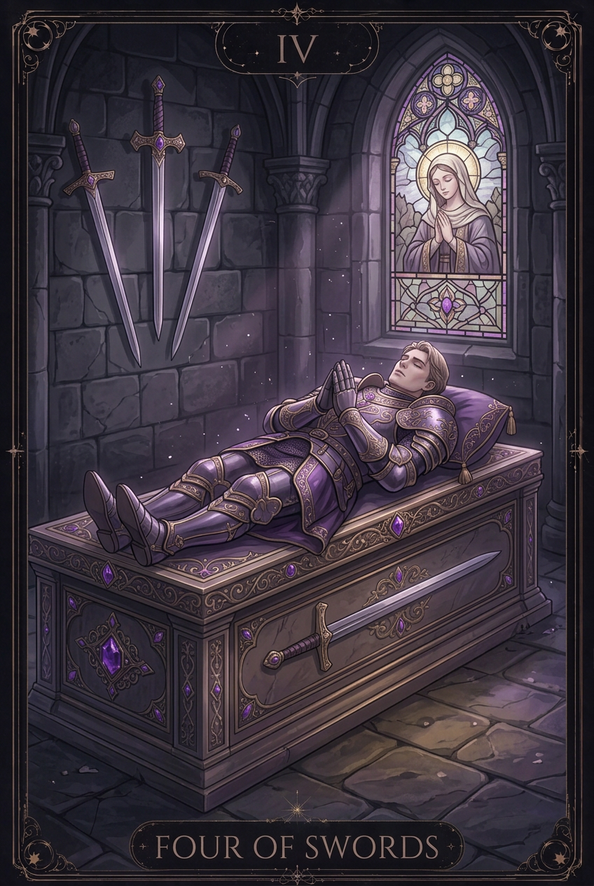 ไพ่ FOUR OF SWORDS ไพ่ชุด Swords