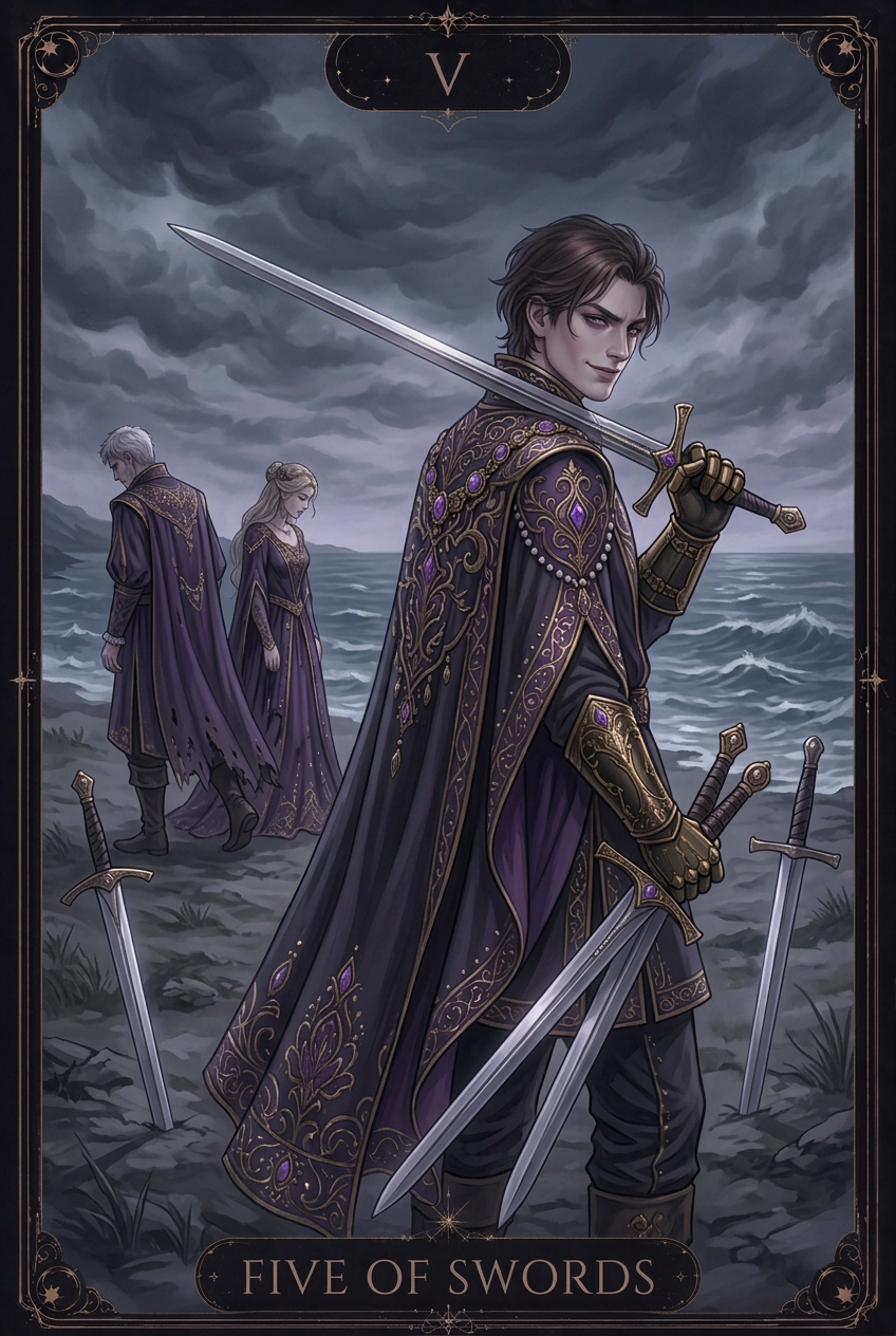 ไพ่ FIVE OF SWORDS ไพ่ชุด Swords
