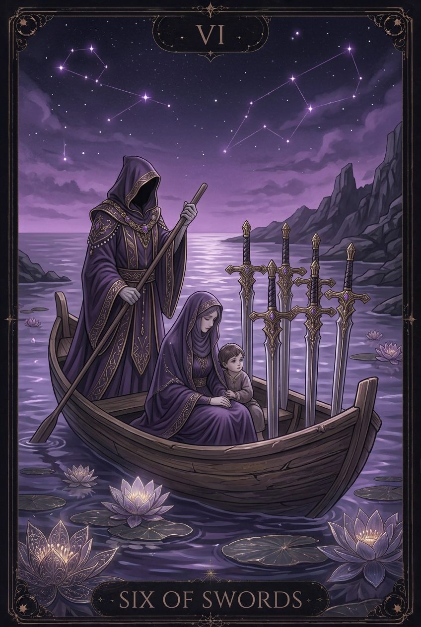 ไพ่ SIX OF SWORDS ไพ่ชุด Swords