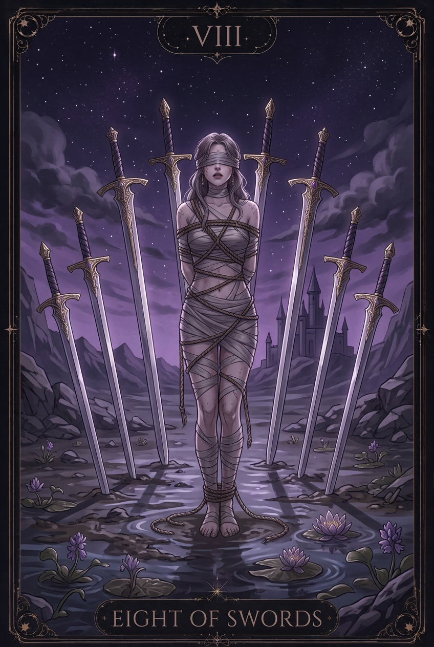 ไพ่ EIGHT OF SWORDS ไพ่ชุด Swords