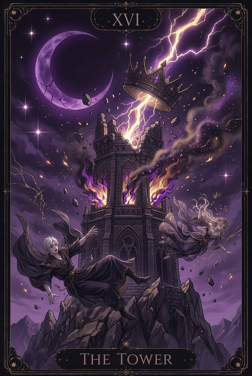 ไพ่ THE TOWER ไพ่ทาโรต์ใบที่ XVI