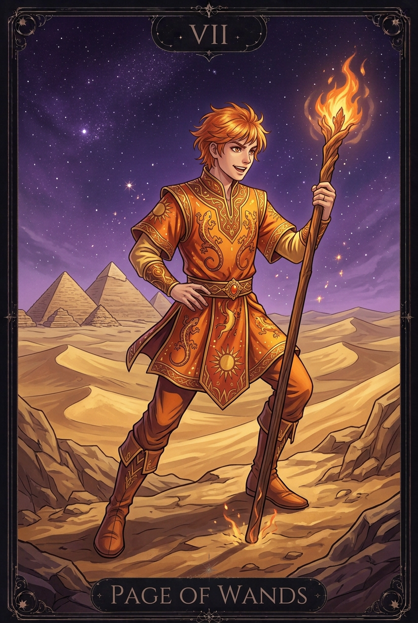 ไพ่ PAGE OF WANDS ไพ่ชุด Wands