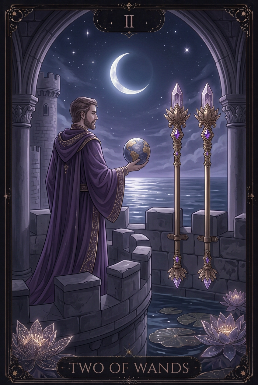 ไพ่ TWO OF WANDS ไพ่ชุด Wands