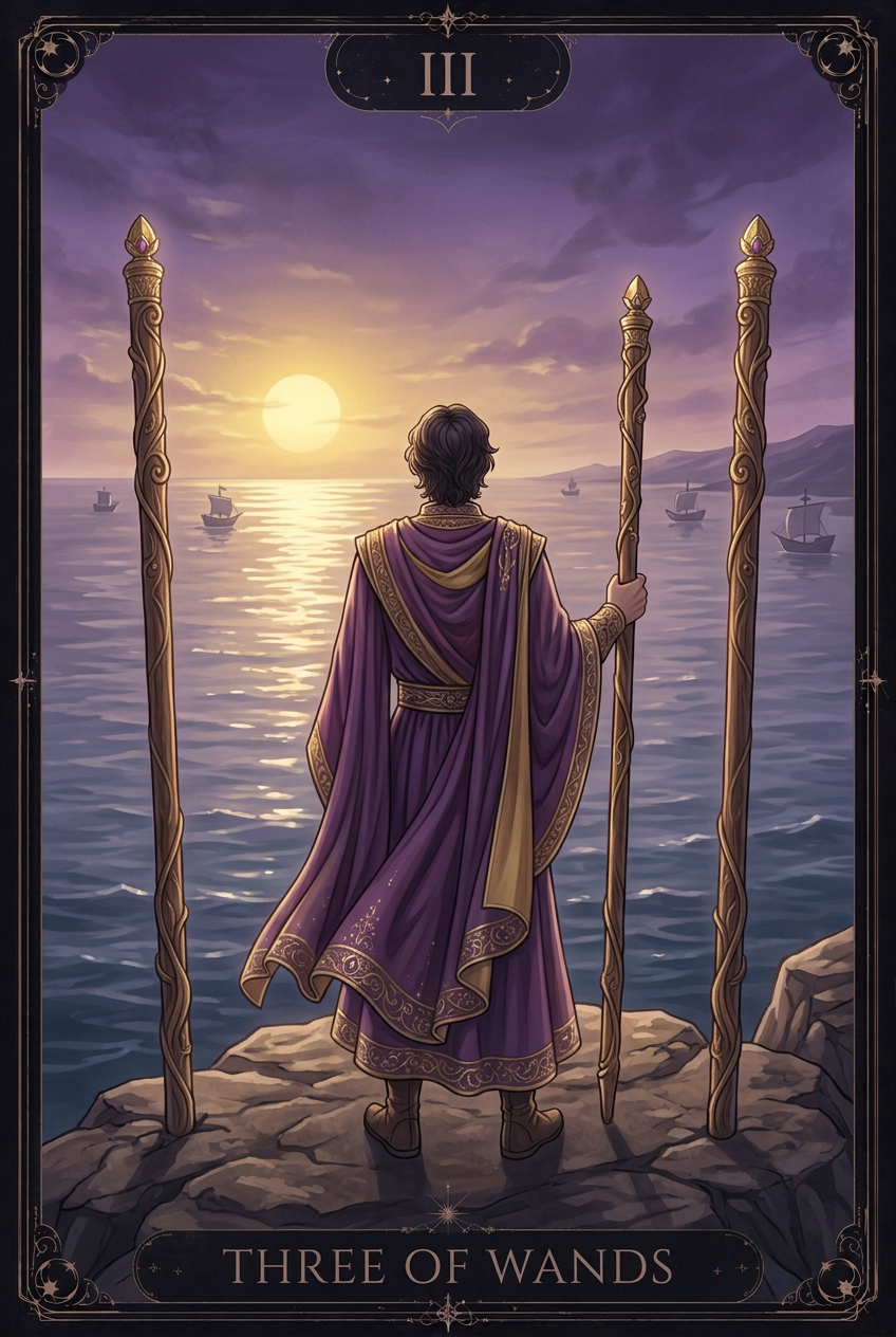 ไพ่ THREE OF WANDS ไพ่ชุด Wands