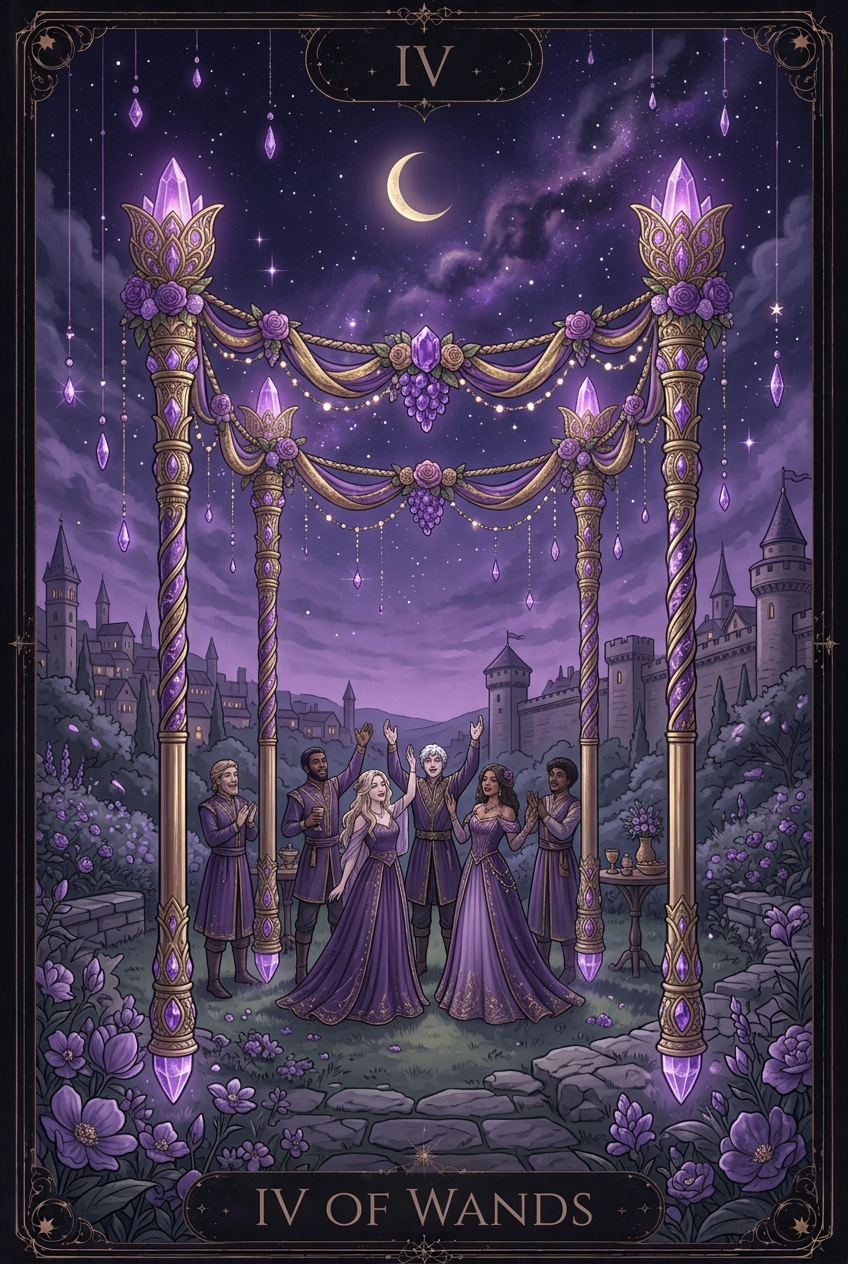 ไพ่ FOUR OF WANDS ไพ่ชุด Wands