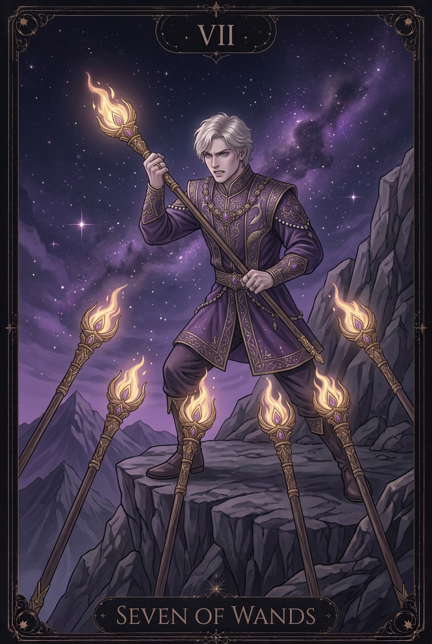ไพ่ SEVEN OF WANDS ไพ่ชุด Wands