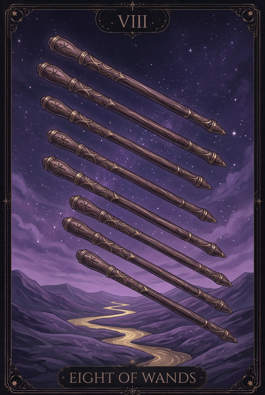 ไพ่ EIGHT OF WANDS ไพ่ชุด Wands